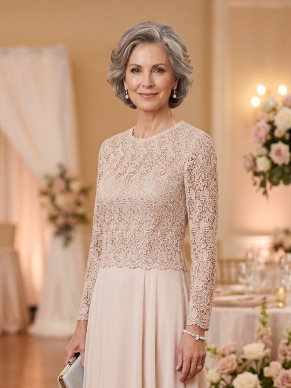 Jill Paige Original Blush Beige Size 12 100% Polyester Shell & Lining Gown